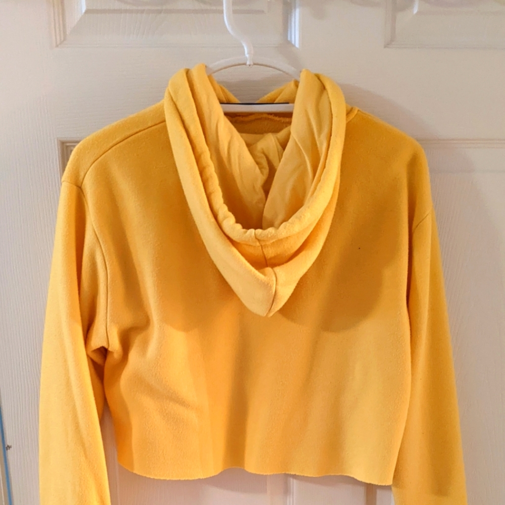 Bright yellow cropped hoodie